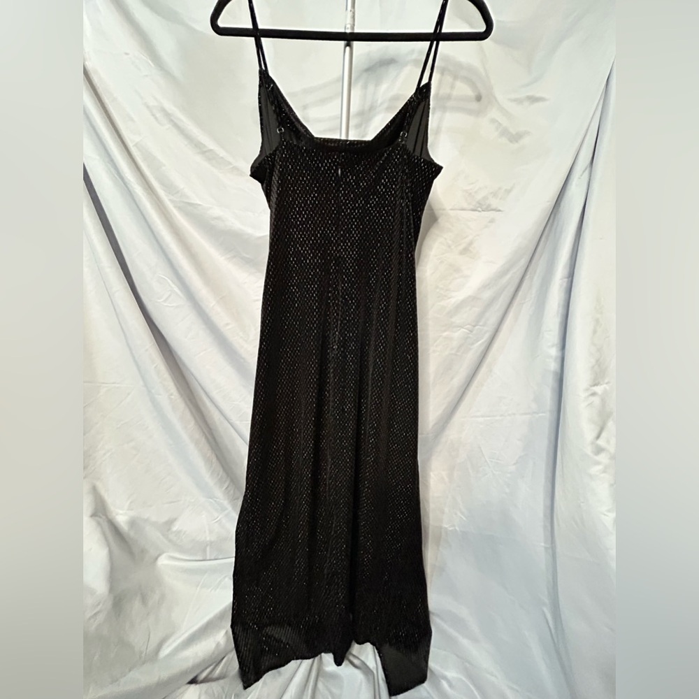 Laundry By Shelli Segal Black Glitter velvet midi dress - Picture 4 of 11